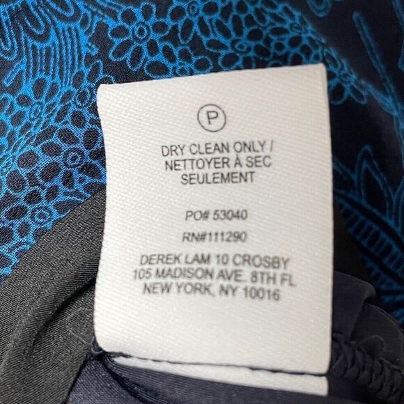 DEREK LAM 10 Crosby Dress Womens 6 Two Tier Cami Midi Silk Blue Midnight - Picture 13 of 14